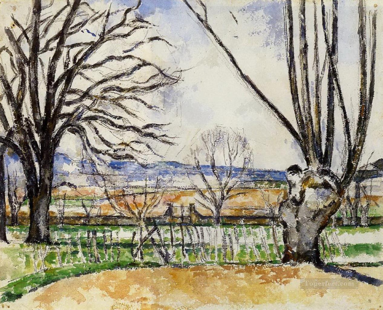 The Trees of Jas de Bouffan in Spring Paul Cezanne scenery Oil Paintings